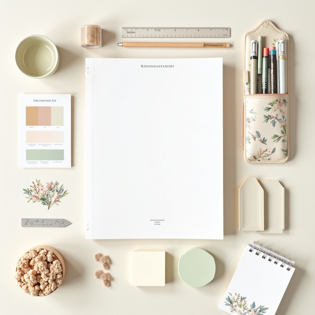Materiale de lucru pregătite pentru atelierul de branding